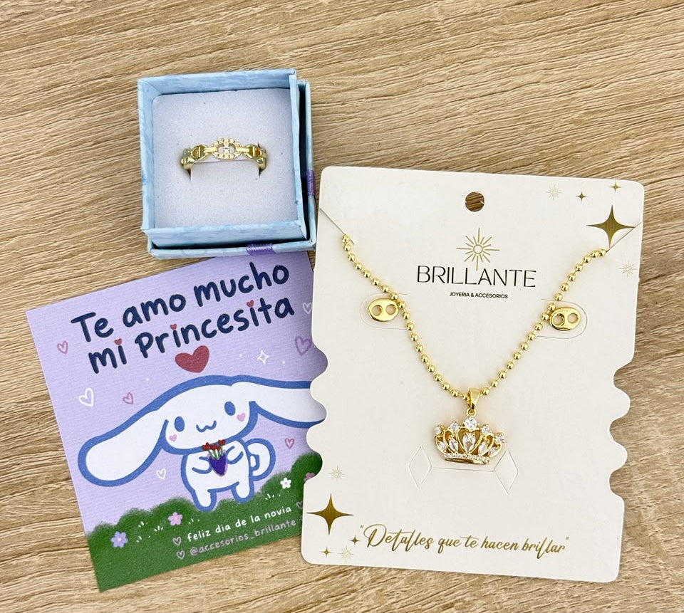 SET CORONA + TOPOS GUCCI + ANILLO
