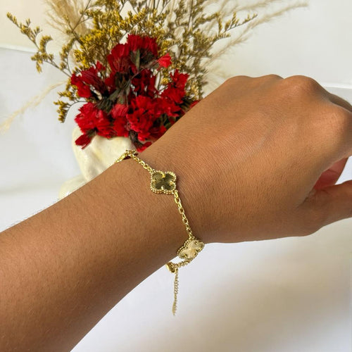 PULSERA TREBOL DORADA