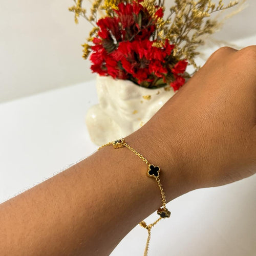 PULSERA MINI TREBOL NEGRO