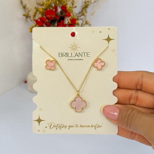 SET TREBOL ROSADO