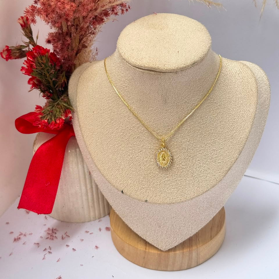 CADENA VIRGEN CIRCON BLANCO