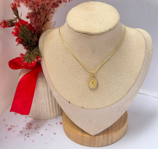 CADENA VIRGEN CIRCON BLANCO
