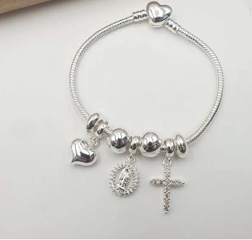 PULSERA MULTICHARMS PLATEADA