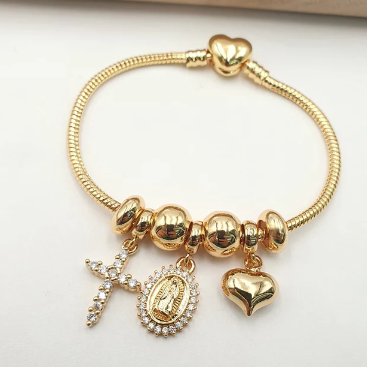 PULSERA MULTICHARMS DORADO